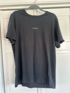 ALWRLD Men's Black Logo Crew Neck T-Shirt L